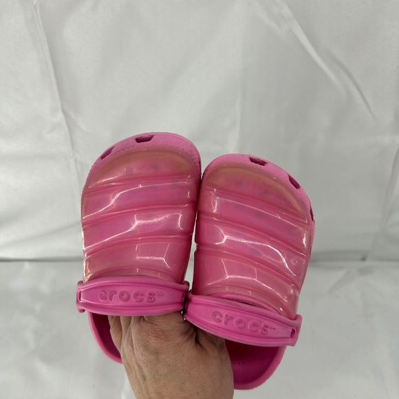 Crocs Classic Clog Pink Jelly Sandal for Girls, Size 8 Play Condition - Picture 5 of 5